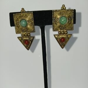 Vintage Robert Rose Aztec Clip-ons